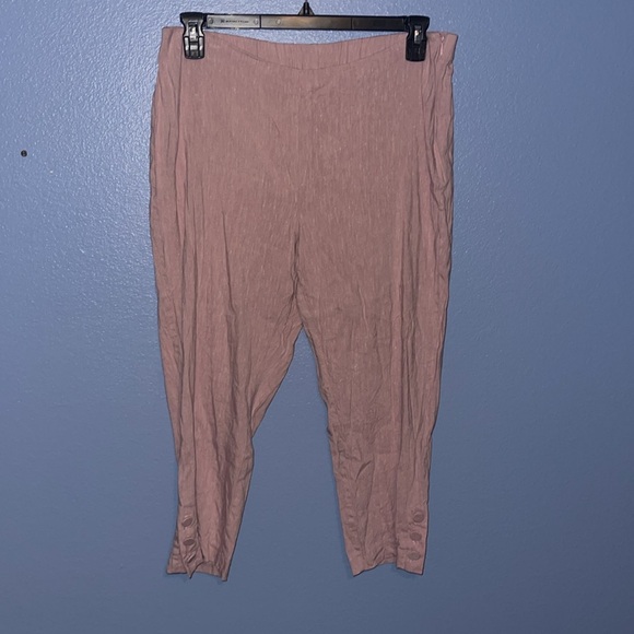 J. Jill Linen Stretch Capri Pants, Orchid/Light Lavender - size Large Petite. Q - Picture 2 of 7